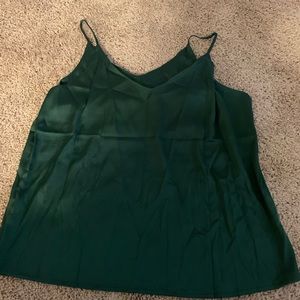 Green silk tank